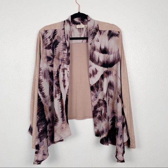 Logo Mixed Media Open Drape front Faux Sue… - Picture 9 of 10